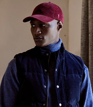 Casquette homme en velours de coton bordeaux - BRADWELL II