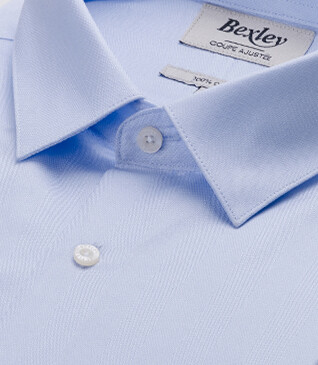 Chemise homme Bleu pale - Col français - LUDIVIEN CLASSIC
