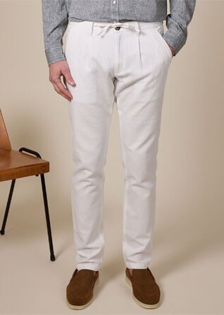 Pantalon chino pour homme Ecru - KASEY