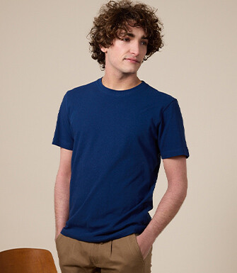 Tee-shirt Coton/Lin - Indigo - ENIAS