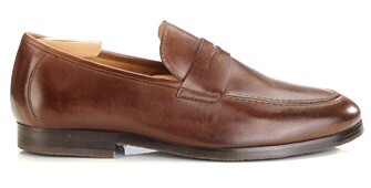 Mocassin homme Chocolat Patiné  - Semelle Gomme - DERVIO II GOMME