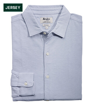 Chemise homme jersey 100% coton - Bleu Ciel - AIGNAN