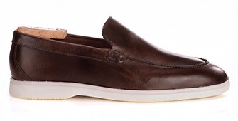 Mocassin homme chocolat patiné à la main - MANASOTA III
