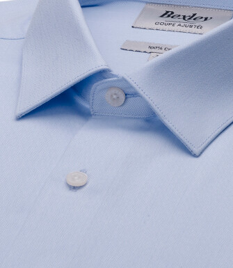 Chemise homme bleu ciel en twill - MALVINIEN CLASSIC