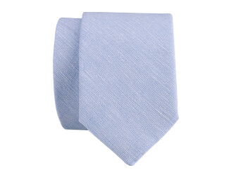 Cravate en Chambray Bleu Clair Coton et Lin
