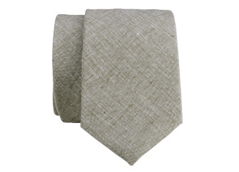 Cravate en Chambray Kaki Coton et Lin
