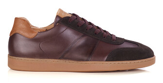 Sneaker homme en cuir patiné et velours bicolore - MOLKA