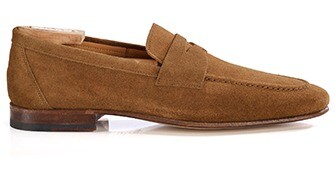 Mocassin homme tabac en velours - style british - FINERO
