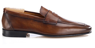 Mocassin homme cognac patiné en cuir - FINERO
