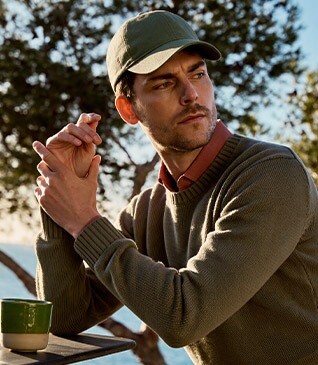 Casquette pour homme en Lin Vert Sauge - BRADWELL II