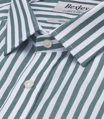 Chemise homme à rayures blanches et vertes - MATHURIN II