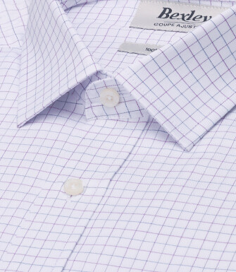 Chemise homme à carreaux navy et violets - JÉRÉMIEN