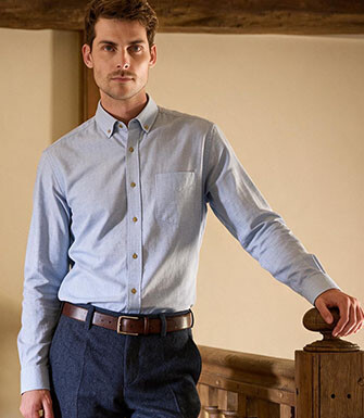 Chemise homme bleu ciel en flanelle - ROD