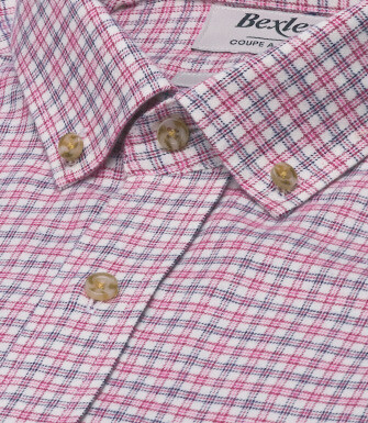 Chemise homme flanelle à carreaux écru et rouge - WILLON
