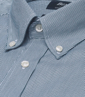 Chemise homme à rayures vertes et blanches - DWIGHT