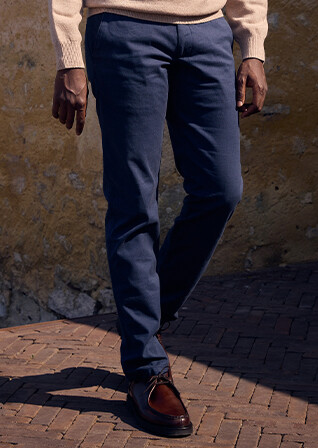 Pantalon chino homme à chevrons navy - JORDEN II