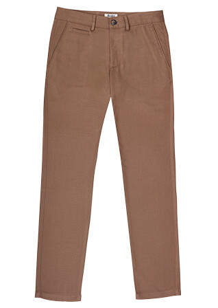 Pantalon chino homme camel en flanelle de laine - KYVERS
