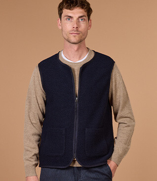 Gilet sans manche homme navy en laine - KAYN