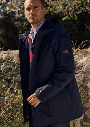 Parka homme déperlante navy à capuche - ALVEN