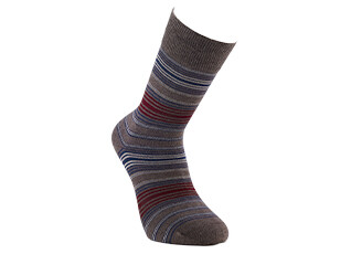 Chaussettes homme à fines rayures chocolat chiné