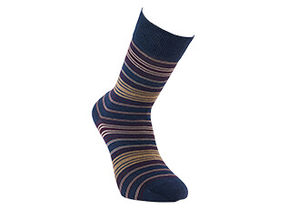 Chaussettes homme à fines rayures bleu foncé chiné