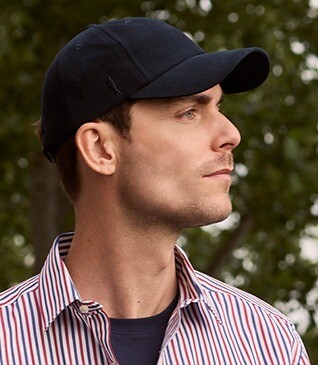 Casquette homme en cuir de chèvre velours navy - BRADWELL II