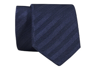 Cravate homme marine en soie à chevrons