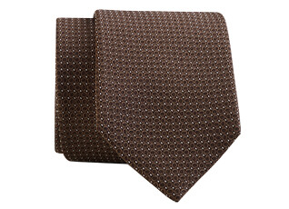 Cravate homme marron en soie motif grain