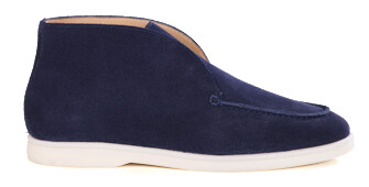 Low boot homme en velours marine style Chelsea - ANKONA