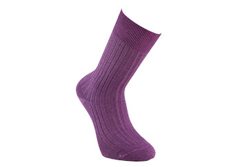 Chaussettes en fil d’Écosse à côtes - Parme chiné