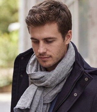 Écharpe fine Laine et Cachemire Gris et Ecru