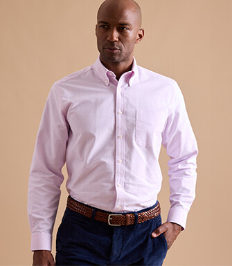 Chemise Rose Clair Oxford à poche - Col américain - HAROLD