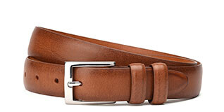 Ceinture costume homme en cuir Gold Patiné - RAMSGATE SILVER