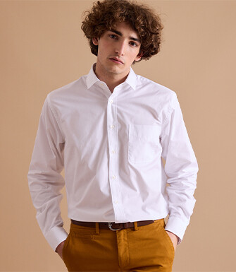 Chemise blanche en coton - Poche poitrine - ALBERT