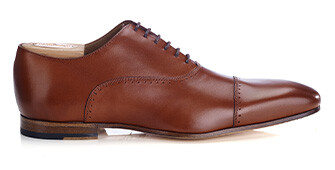 Richelieu homme Cognac Foncé semelle cuir - STRESA