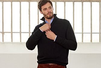 Pull homme laine col zippé Noir - KENNETH