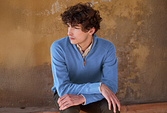 Pull col zippé homme Bleu Chiné - KENNETH