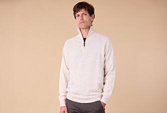 Pull homme laine col zippé - Blanc Cassé - KENNETH