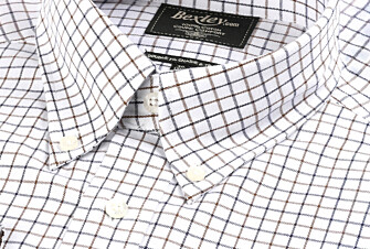 Chemise flanelle carreaux bleus et beiges - LINDSAY