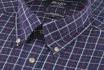 Chemise flanelle carreaux blancs et rouges - LINDSAY