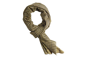 Écharpe Laine Homme Camel Navy et Vert