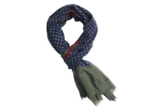 Écharpe Laine Homme Carreaux Marine Bordeaux et Vert