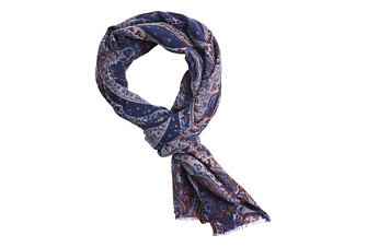 Écharpe Laine Homme Carreaux Marine Gris et Rouge