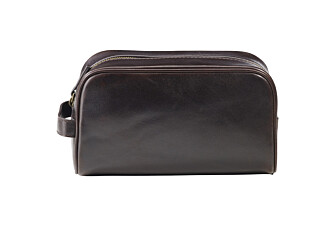 Trousse de voyage en cuir Chocolat Foncé