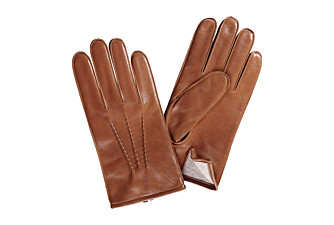 Gants homme en cuir d'agneau Cognac