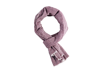 Écharpe fine Laine et Cachemire Chevron Bordeaux et Écru