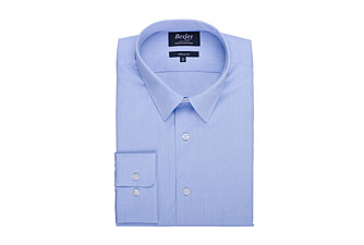 Chemise bleu ciel en coton double fil - ALBERT CLASSIC