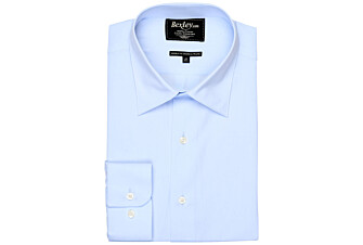 Chemise bleu pâle en coton double fil - ALBERT CLASSIC