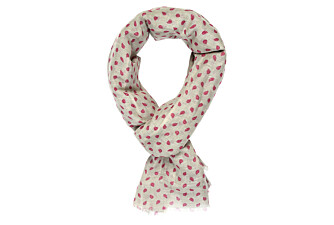 Chèche Lin Beige motif Grenat