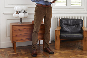 Pantalon chino velours côtelé homme Kaki Clair - NORMAN